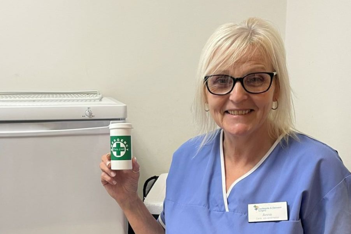 Photo of Anne with the bottle